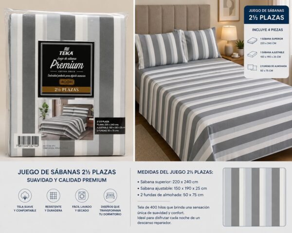 JUEGOS DE SABANA PREMIUM TEKA 2/1 - Imagen 4