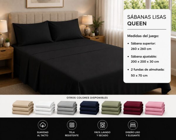 Alternative view of JUEGO DE SABANA LISA QUEEN
