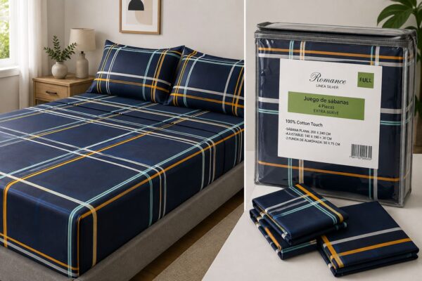 JUEGO DE SABANAS ROMANCE LINEA SILVER- FULL 2 PLAZAS - Imagen 9