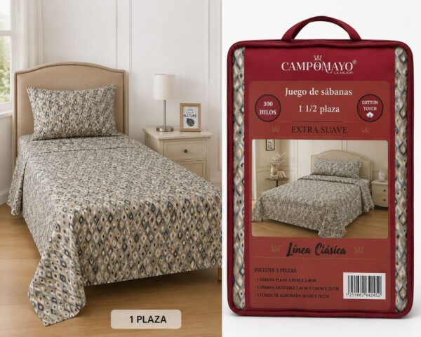 CAMPOMAYO  JUEGOS DE SABANAS ESTAMPADO 1 PLAZA Y MEDIA - Imagen 5