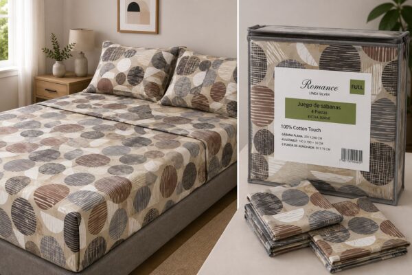 JUEGO DE SABANAS ROMANCE LINEA SILVER- FULL 2 PLAZAS - Imagen 5