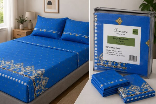 JUEGO DE SABANAS ROMANCE LINEA SILVER- FULL 2 PLAZAS - Imagen 6