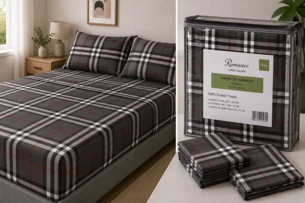 JUEGO DE SABANAS ROMANCE LINEA SILVER- FULL 2 PLAZAS - Imagen 3