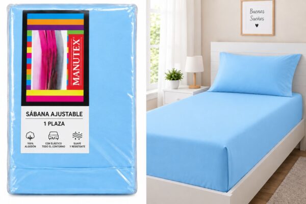 SABANAS AJUSTABLE MANUTEX  1 PLAZA - Imagen 9