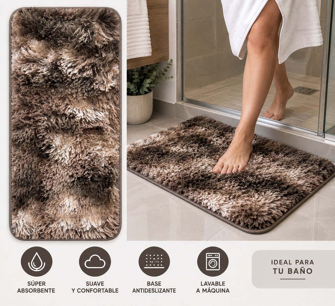 ALFOMBRAS PIEL DE MONO PREMIUM CON BASE ANTIDESLIZANTE