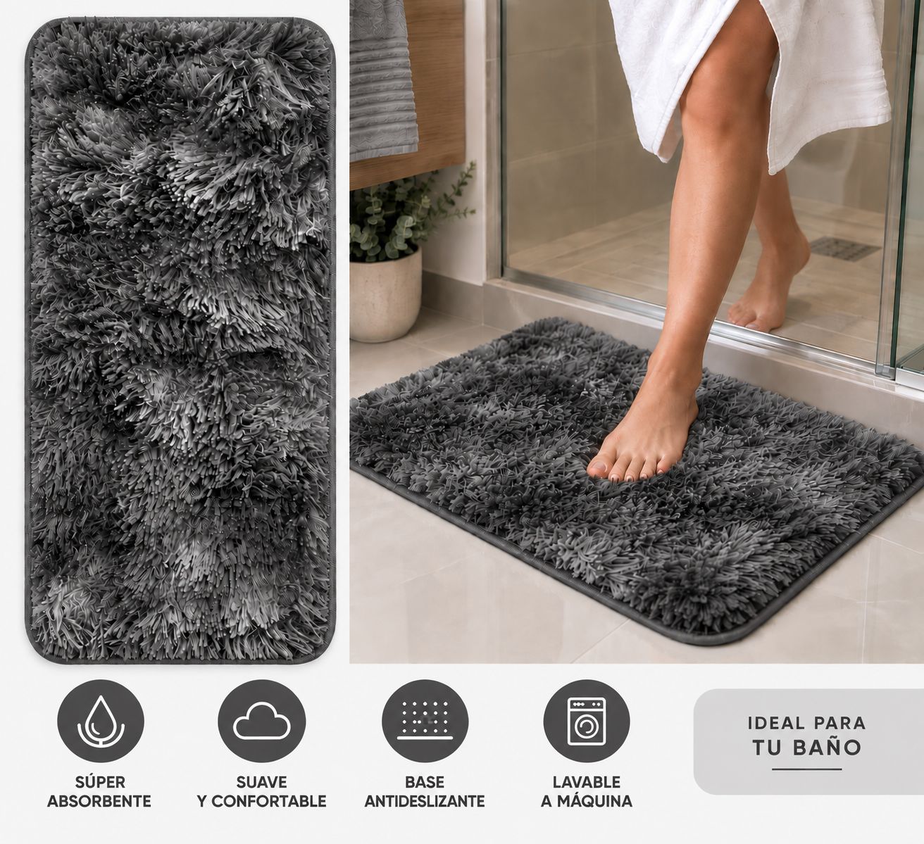 ALFOMBRAS PIEL DE MONO PREMIUM CON BASE ANTIDESLIZANTE - Imagen 2