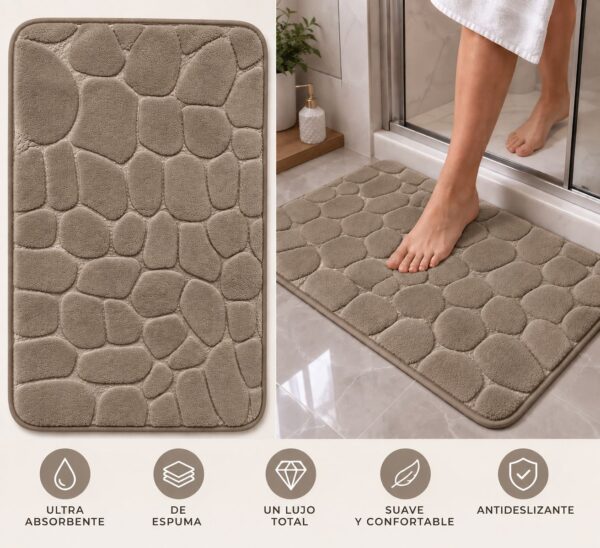 ALFOBRAS DE BAÑO ULTRA ABSORVENTE DE ESPUMA ANTIDESLIZANTE - Imagen 3