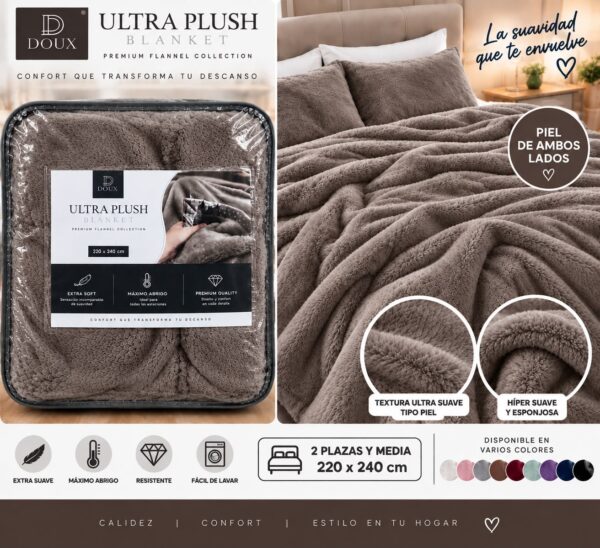 MANTAS TRIPLE PIEL 2 PLAZAS Y MEDIA 5.5KG 220X240