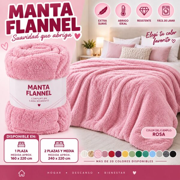 MANTAS FLANNEN 100% ALGODON - Imagen 8