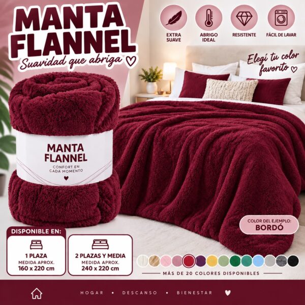 MANTAS FLANNEN 100% ALGODON - Imagen 3