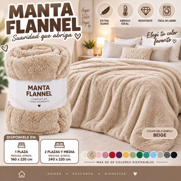 MANTAS FLANNEN 100% ALGODON - Imagen 4
