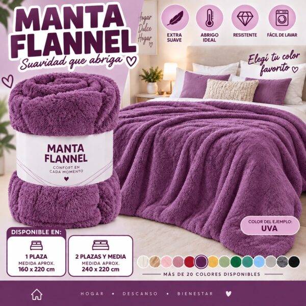 MANTAS FLANNEN 100% ALGODON - Imagen 5
