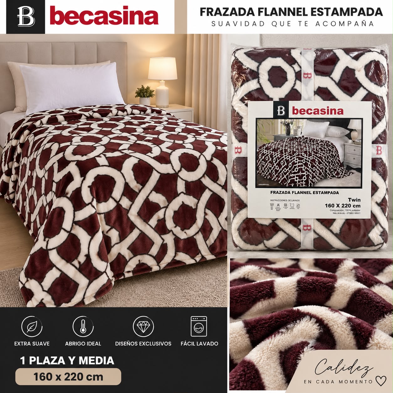 FRAZADA FLANNEL ESTAMPADA BCASINA