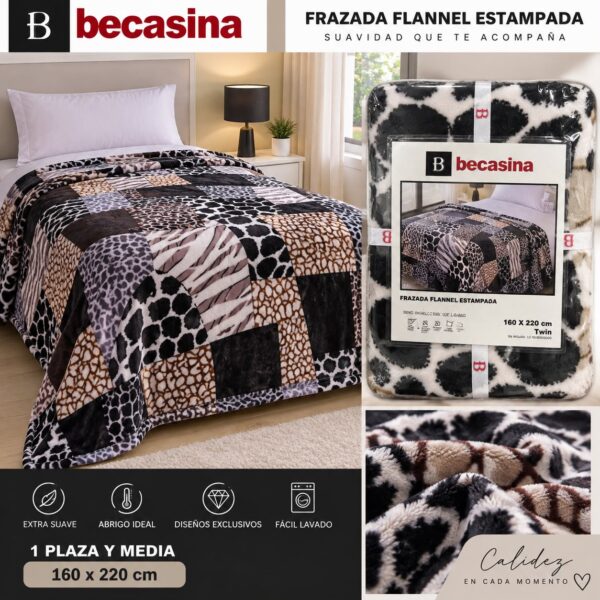 FRAZADA FLANNEL ESTAMPADA BCASINA - Imagen 3
