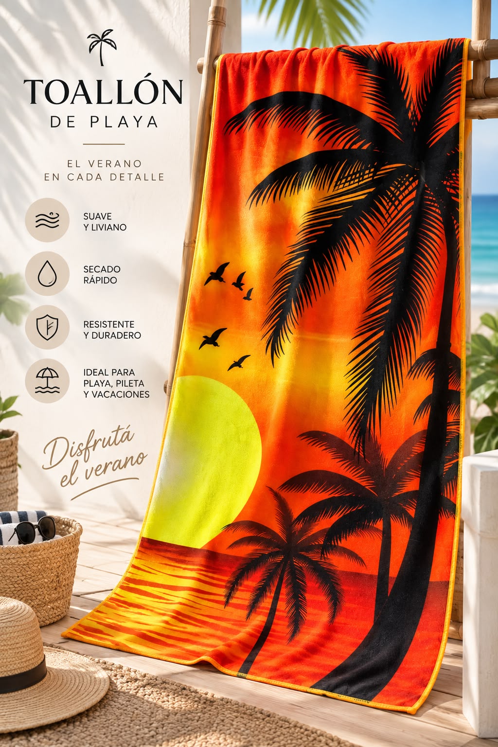 TOALLON PLAYERO 100% ALGODÓN 70x140Cm - Imagen 6