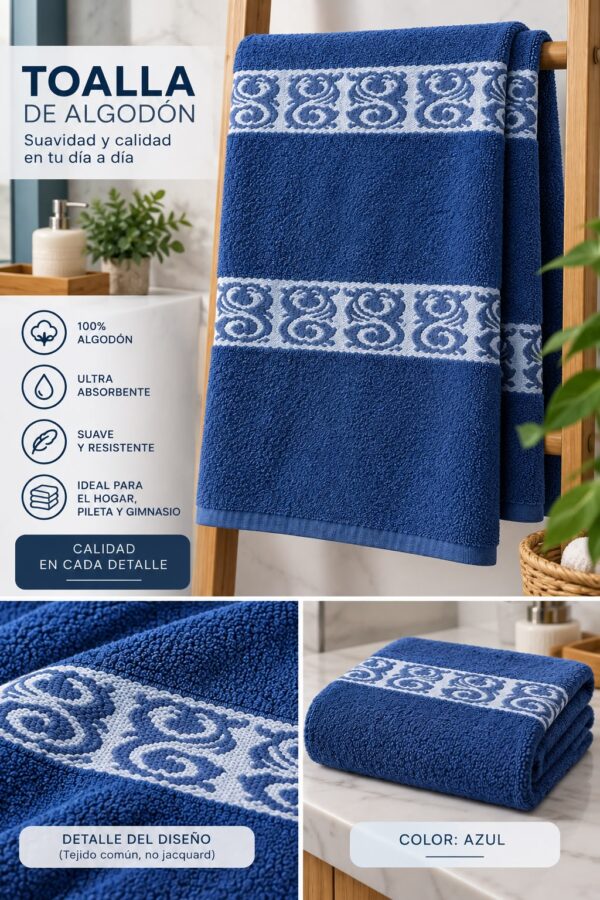 TOALLON XXL 100% ALGODON 70x140CM LISO - Imagen 3