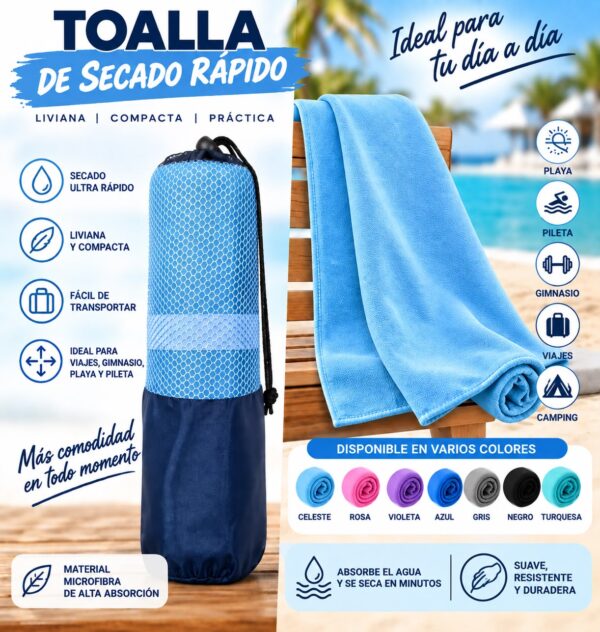 Alternative view of TOALLON DE SECADO RAPIDO MICRO FIBRA 80x140cm