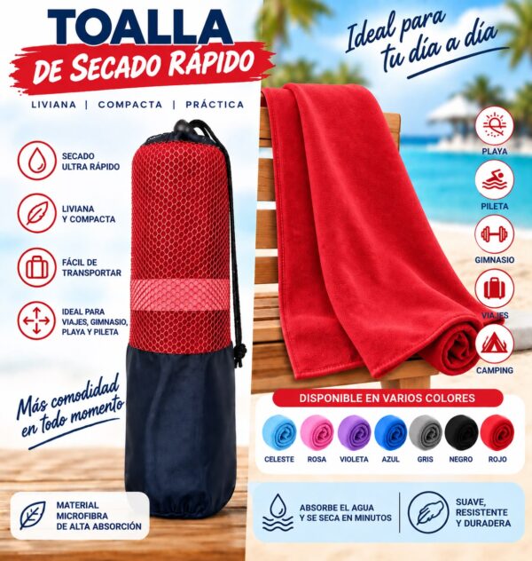 TOALLON DE SECADO RAPIDO MICRO FIBRA 80x140cm