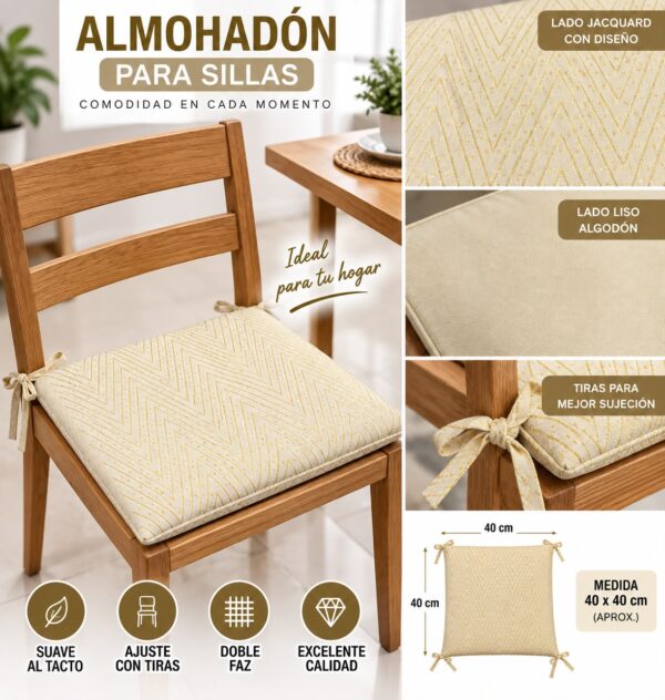 ALMOHADONES PARA SILLA CON AGARRES UNIVERSAL X6 - Imagen 5
