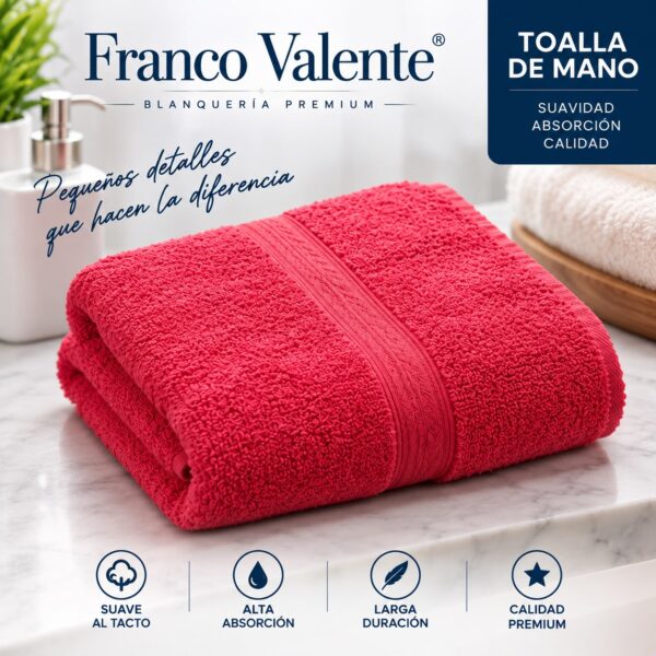 PACK DE 12u TOALLA DE MANO Y CARA FRANCO VALENTE 50x30 - Imagen 5