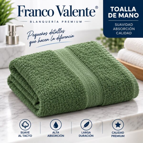 PACK DE 12u TOALLA DE MANO Y CARA FRANCO VALENTE 50x30 - Imagen 6