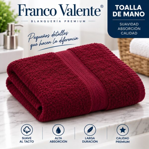PACK DE 12u TOALLA DE MANO Y CARA FRANCO VALENTE 50x30