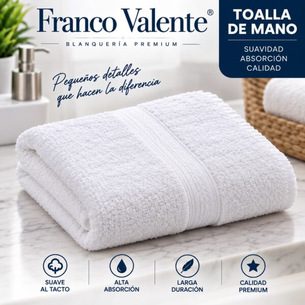 Alternative view of PACK DE 12u TOALLA DE MANO Y CARA FRANCO VALENTE 50x30