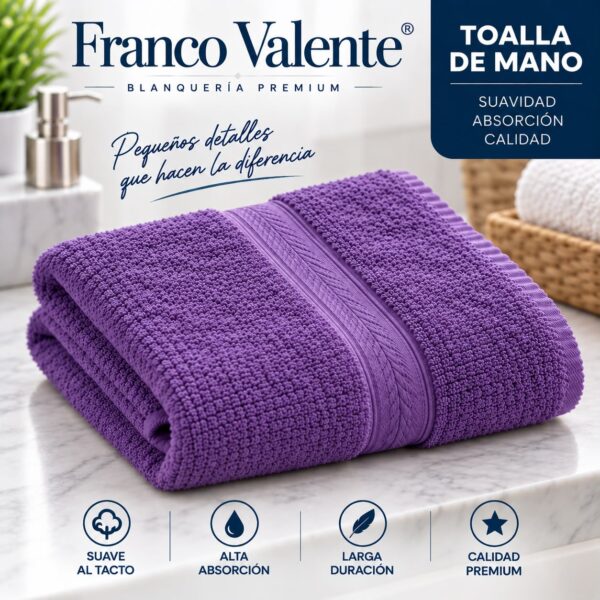 PACK DE 12u TOALLA DE MANO Y CARA FRANCO VALENTE 50x30 - Imagen 9