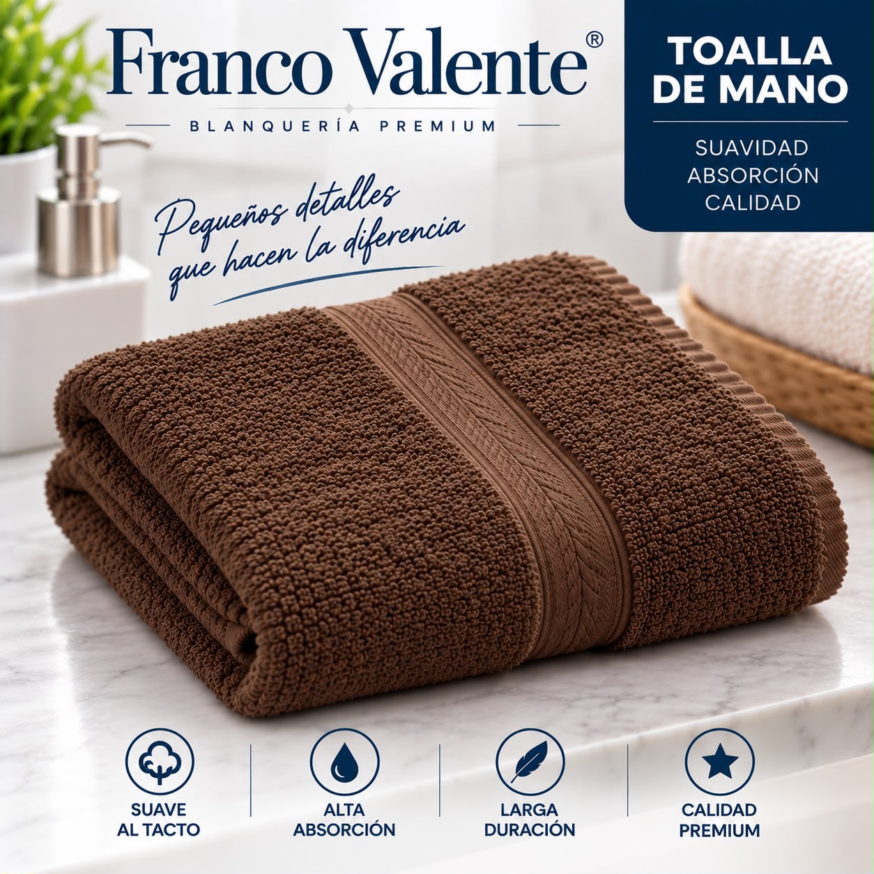PACK DE 12u TOALLA DE MANO Y CARA FRANCO VALENTE 50x30 - Imagen 11