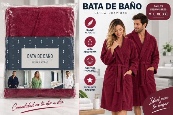BATAS DE BAÑO ULTRA SUAVE SWEET HOME PESADOS S AL XXL - Imagen 9