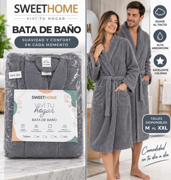 BATAS DE BAÑO ULTRA SUAVE SWEET HOME PESADOS S AL XXL - Imagen 3