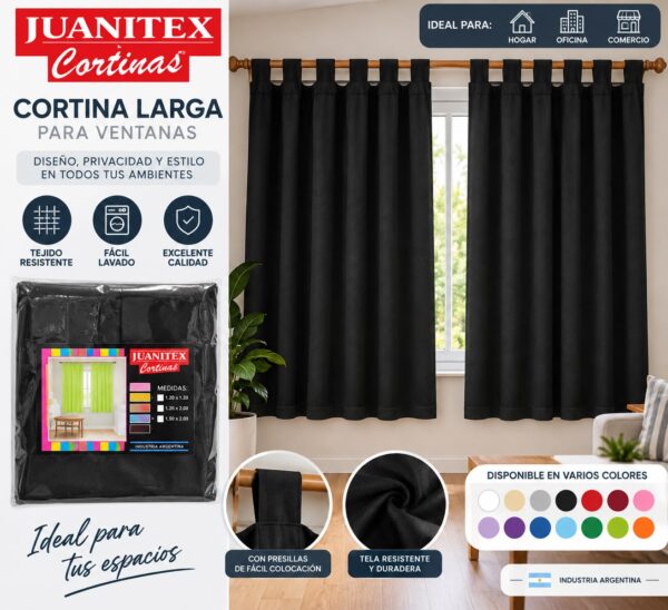 Alternative view of CORTINAS TROPICAL MECANICO LARGAS 140 X 200 CM LISA