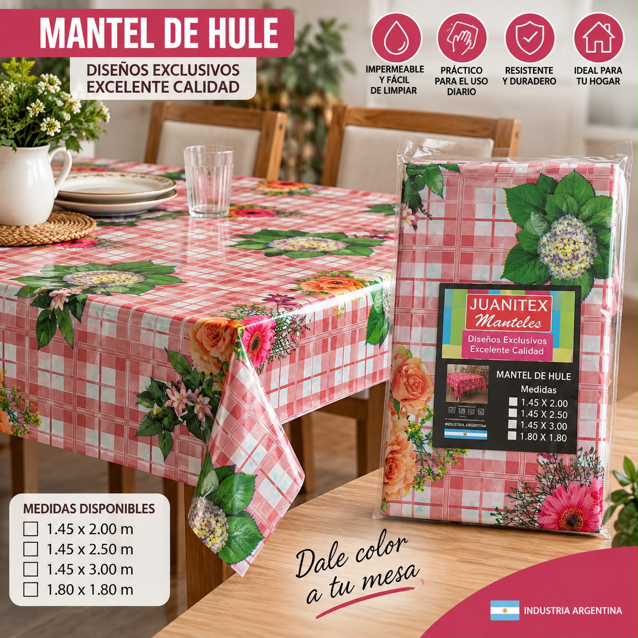 MANTELES DE HULE LIVIANO 2.00 X 1.40 M - Imagen 3