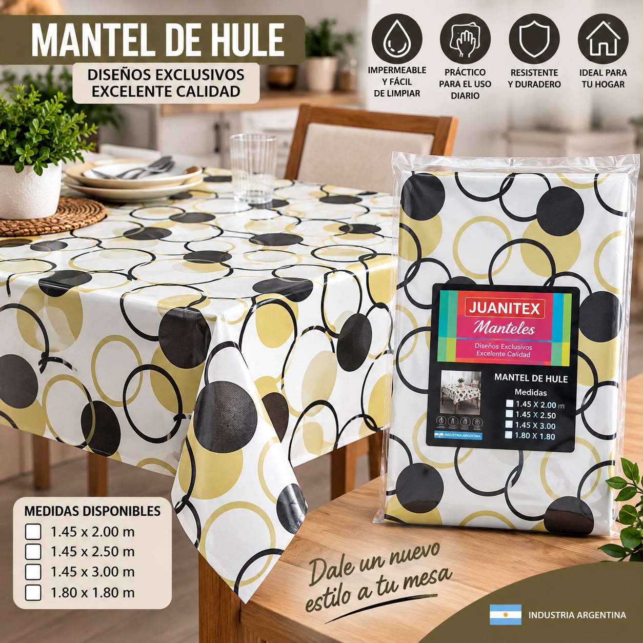 MANTELES DE HULE LIVIANO 2.00 X 1.40 M - Imagen 4