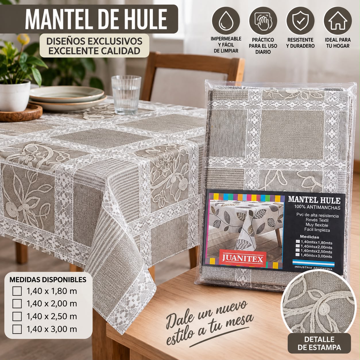 MANTELES DE HULE LIVIANO 2.00 X 1.40 M - Imagen 2