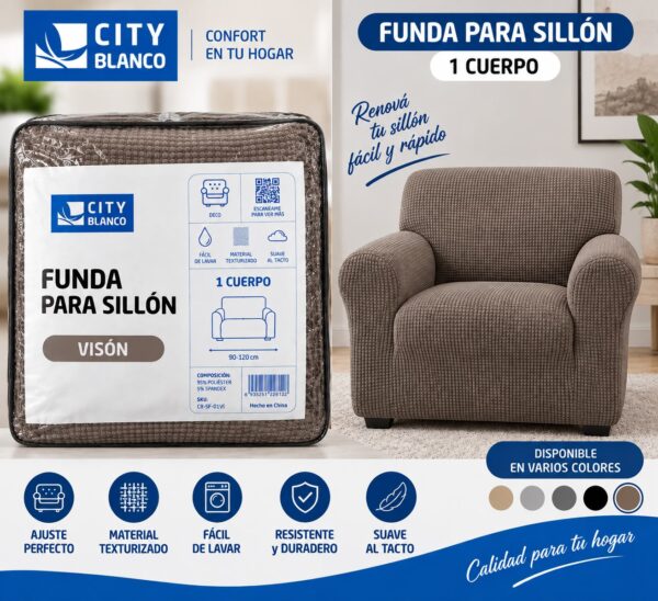 Alternative view of FUNDA DE SILLON 1 CUERPO ANTI DESGARRO