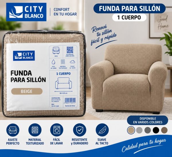 FUNDA DE SILLON 1 CUERPO ANTI DESGARRO