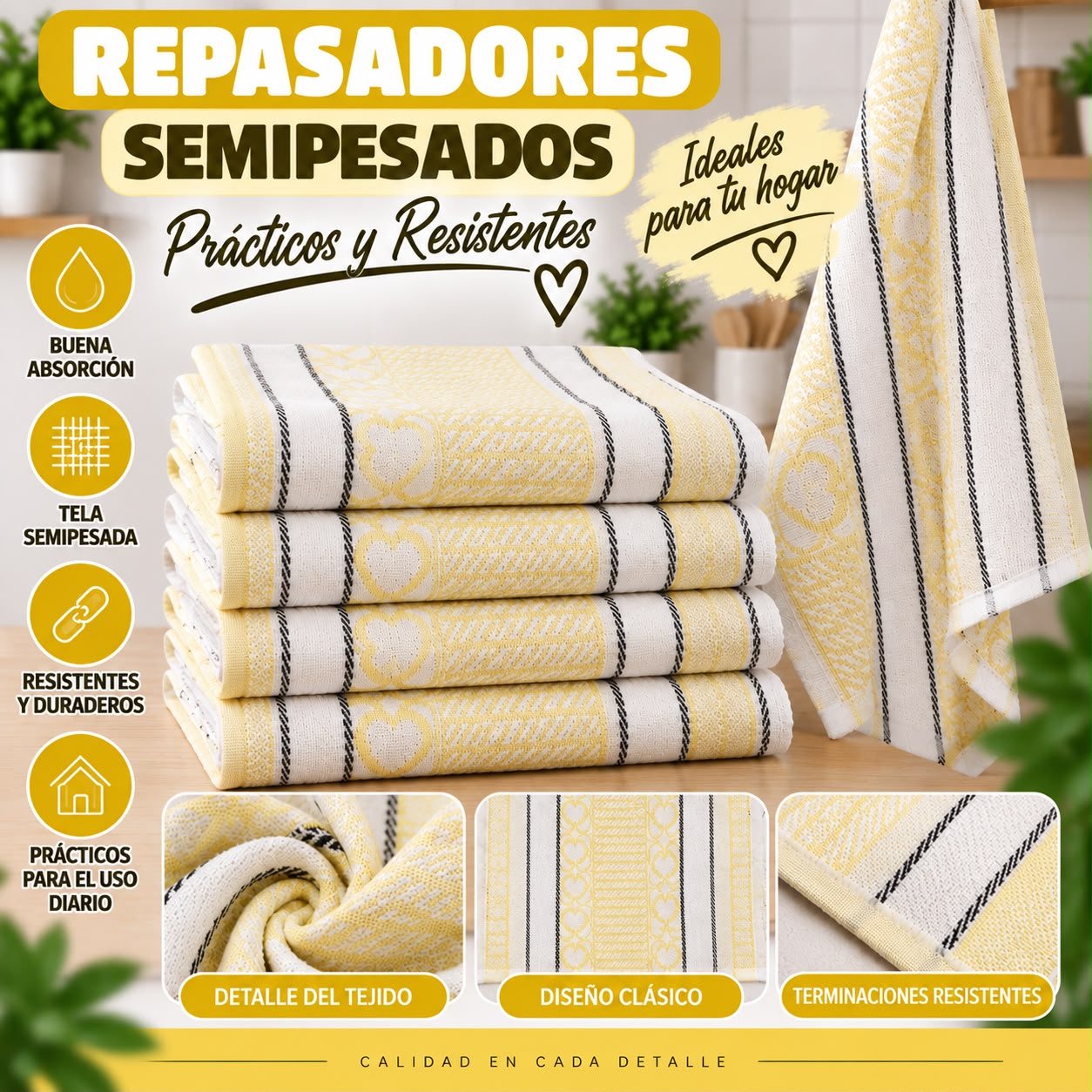 REPASADOR EUROPEO x12 UNIDADES 100% ALGODON - Imagen 2