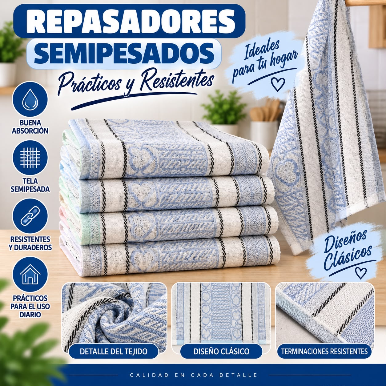 REPASADOR EUROPEO x12 UNIDADES 100% ALGODON - Imagen 5