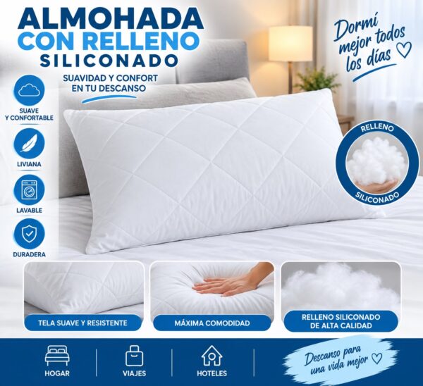ALMOHADA MATELASEADA DE BELLON SILICONADO 50X70
