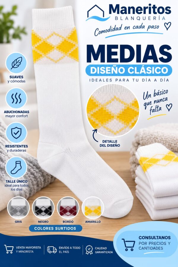 MEDIAS TRES CUARTOS UNISEX SURTIDO X12 ALGODON - Imagen 4