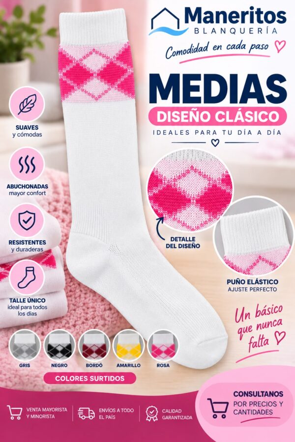 Alternative view of MEDIAS TRES CUARTOS UNISEX SURTIDO X12 ALGODON