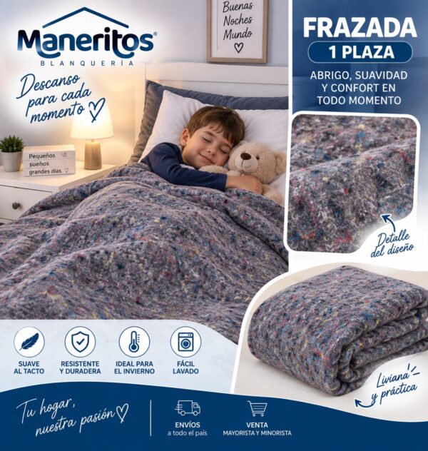 FRAZADAS ECONOCMICAS DE 1 PLAZA Y MEDIA