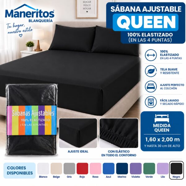 SABANAS AJUSTABLES QUEEN 1,60x2,00 - Imagen 5