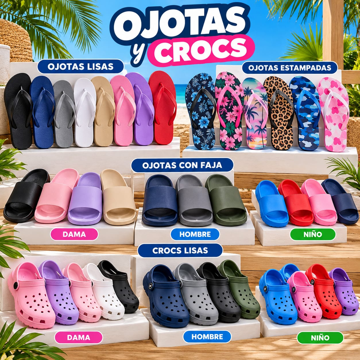 Ojotas y crocs