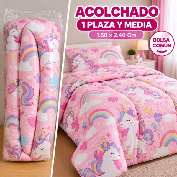 ACOLCHADO 1 PLAZA Y MEDIA INFANTIL BOLSA COMUN NIÑO Y NIÑA 160 X 240CM - Imagen 7